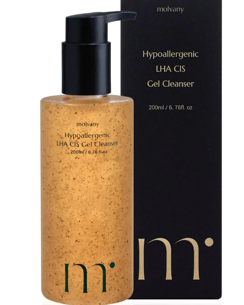 molvany LHA CIS Gel Cleanser Facial Wash Skincare for Pore Shrinking Face Moisturizing Makeup Whitehead & Blackhead Remover - 6.76 fl. oz